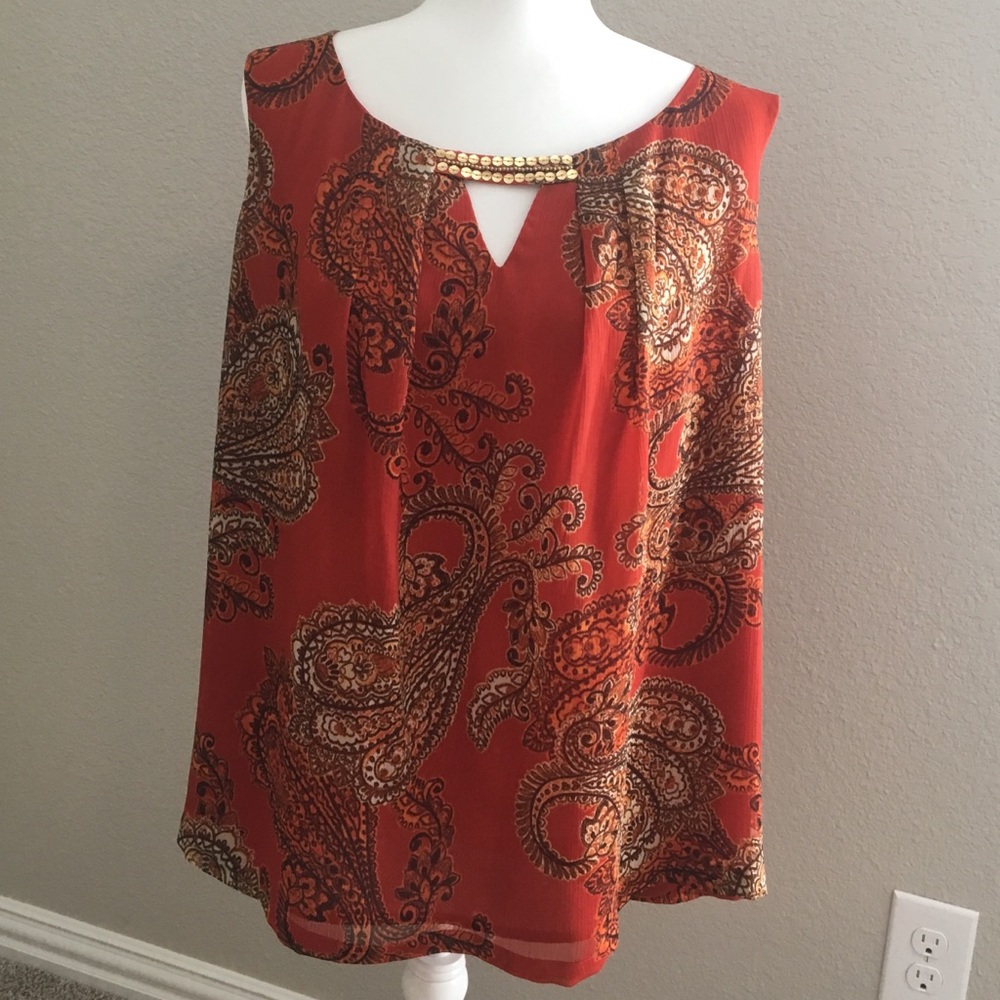 Peter Nygard orange blouse size 1X